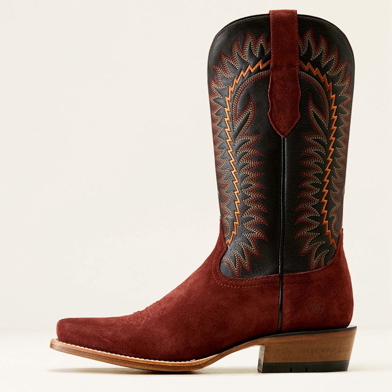 Ariat Futurity Time Cowboy Boot Mahogany Roughout/Black Homme | RCE-38828895