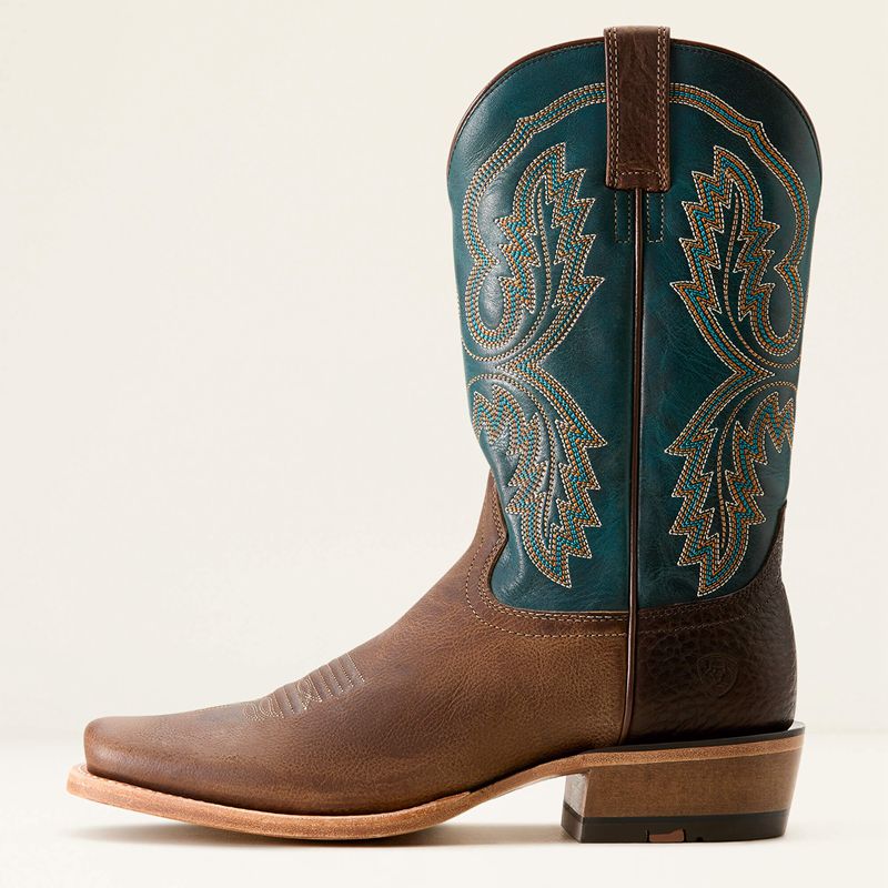 Ariat Futurity Cashout Cowboy Boot Wicker/Pursuit Of Teal Homme | SWN-60433523