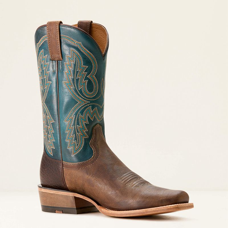 Ariat Futurity Cashout Cowboy Boot Wicker/Pursuit Of Teal Homme | SWN-60433523