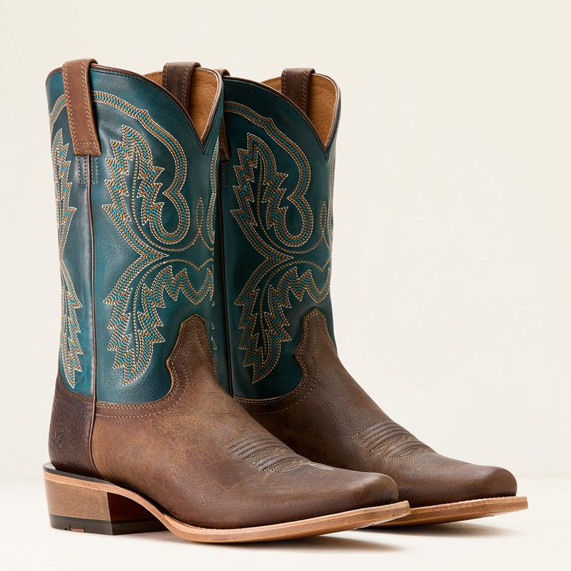 Ariat Futurity Cashout Cowboy Boot Wicker/Pursuit Of Teal Homme | SWN-60433523