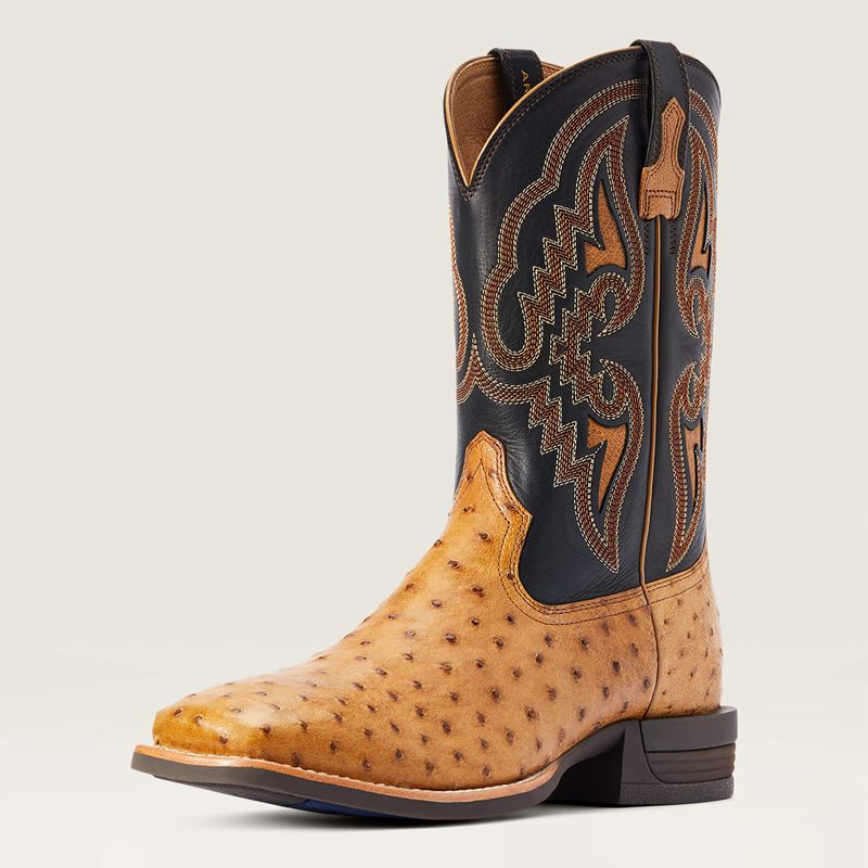 Ariat Dagger Western Boot Antique Saddle Fq Ostrich Homme | CWG-44541011