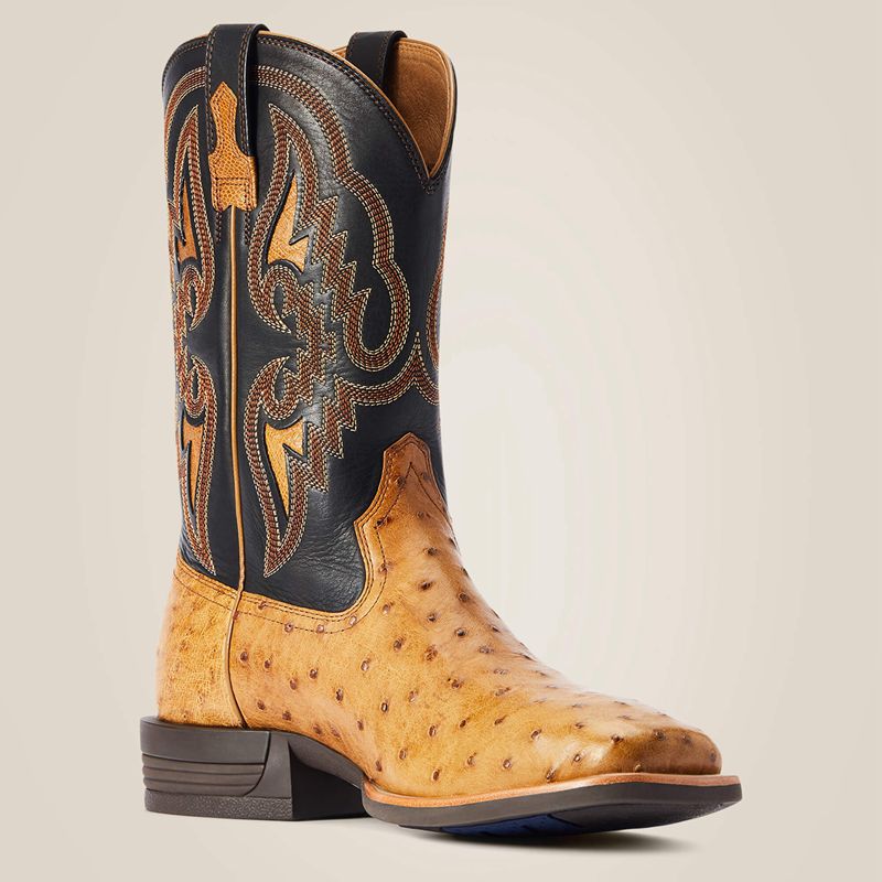 Ariat Dagger Western Boot Antique Saddle Fq Ostrich Homme | CWG-44541011