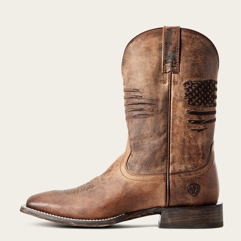 Ariat Circuit Patriot Western Boot Weathered Tan Homme | DUG-70292486