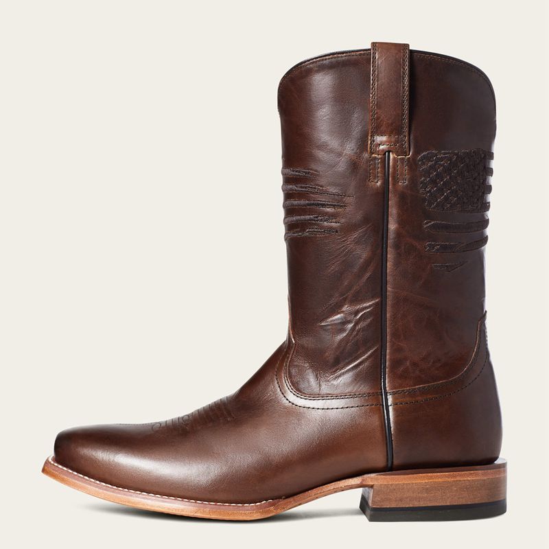 Ariat Circuit Patriot Square Toe Western Boot Marron Homme | WGN-55522331