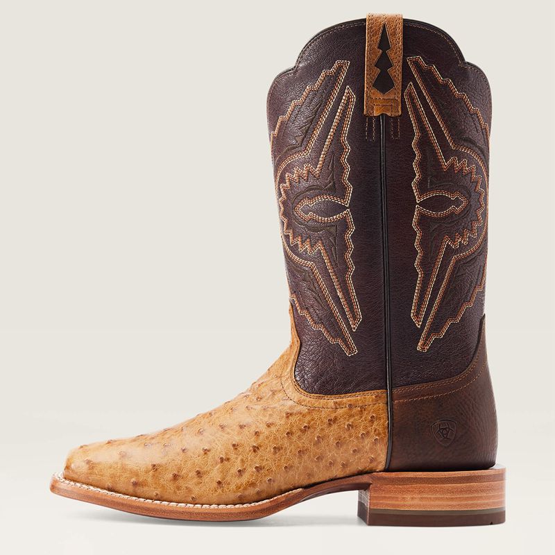 Ariat Broncy Western Boot Antique Saddle Fq Ostrich Homme | RKF-99707618