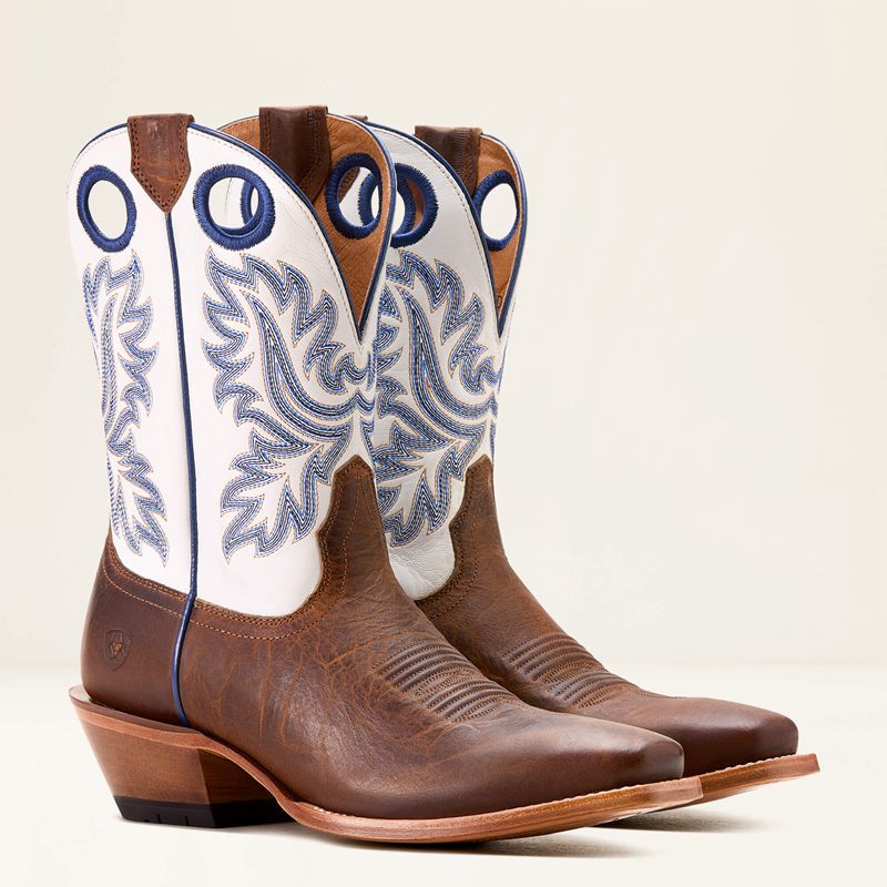 Ariat Bronc Stomper Cowboy Boot Blanche Homme | RFR-72916078