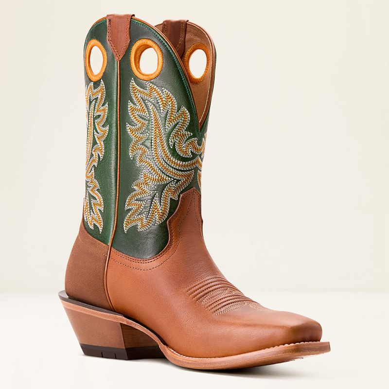 Ariat Bronc Stomper Cowboy Boot Benedictine/Lucky Clover Homme | PQT-18324035