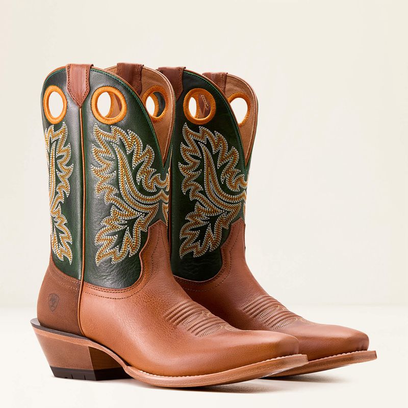 Ariat Bronc Stomper Cowboy Boot Benedictine/Lucky Clover Homme | PQT-18324035