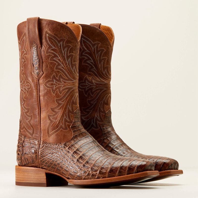 Ariat Bench Made Stilwell Western Boot Natural Caiman Belly Homme | JDP-27511864