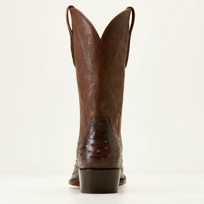 Ariat Bench Made James Western Boot Espresso Full Quill Ostrich Homme | THH-55526531