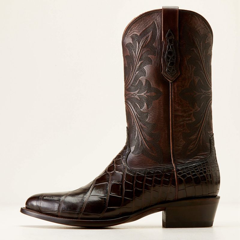 Ariat Bench Made James Western Boot Hickory American Alligator Homme | MUZ-06822252