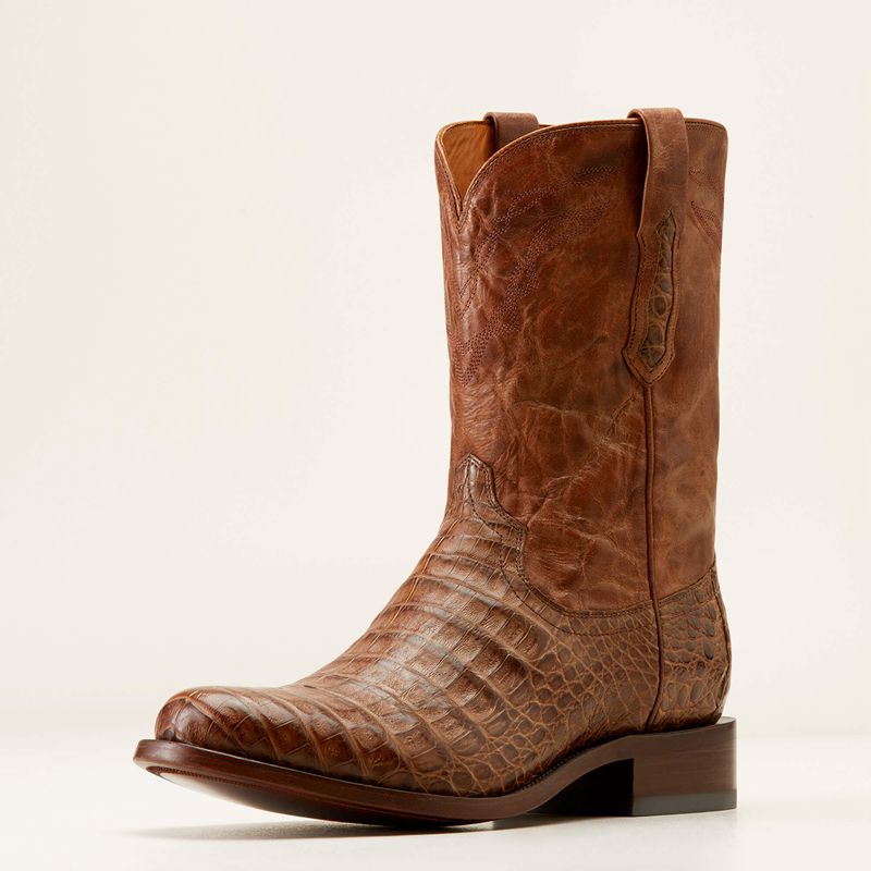 Ariat Bench Made Clanton Western Boot Natural Caiman Belly Homme | ONF-57360229