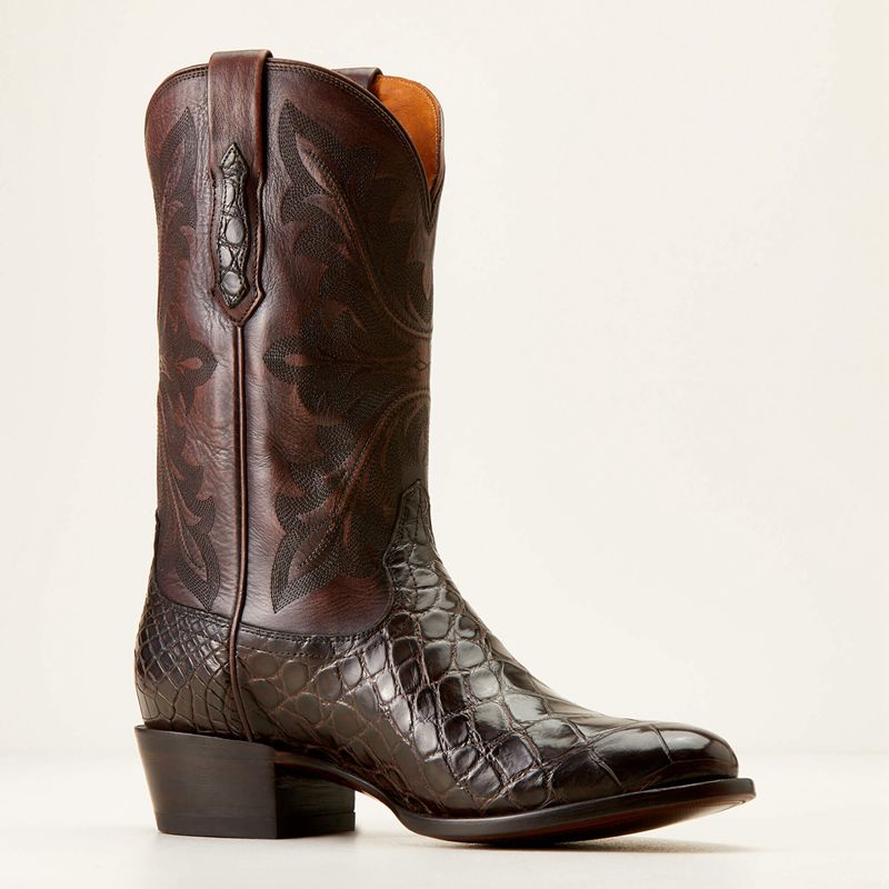 Ariat Bench Made James Western Boot Hickory American Alligator Homme | MUZ-06822252