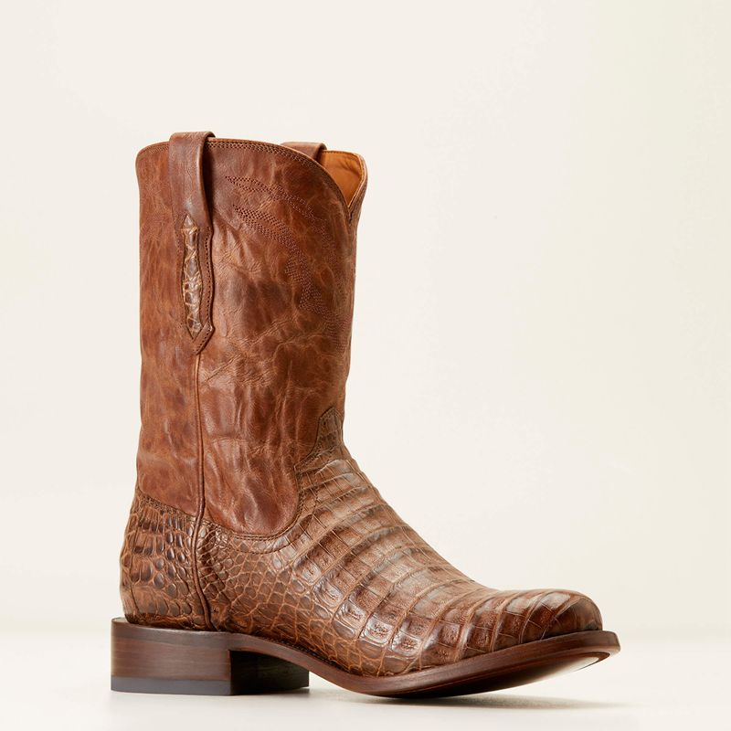 Ariat Bench Made Clanton Western Boot Natural Caiman Belly Homme | ONF-57360229