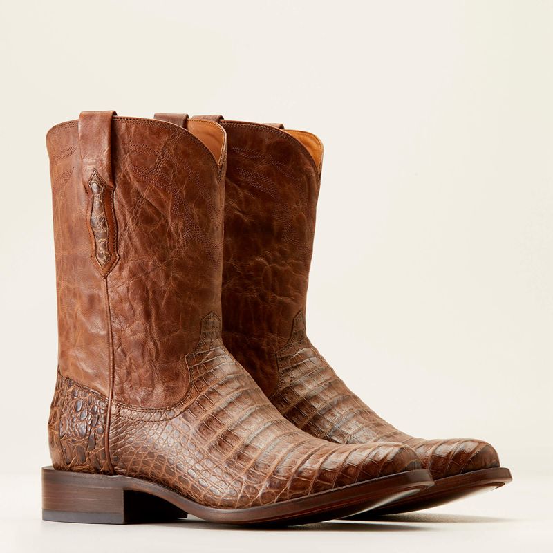 Ariat Bench Made Clanton Western Boot Natural Caiman Belly Homme | ONF-57360229