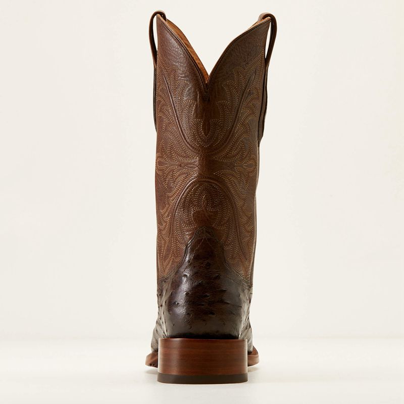 Ariat Bench Made Bassett Western Boot Espresso Full Quill Ostrich Homme | NZB-94105457