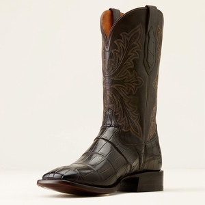 Ariat Bench Made Bassett Western Boot Hickory American Alligator Tail Homme | LPF-65248649