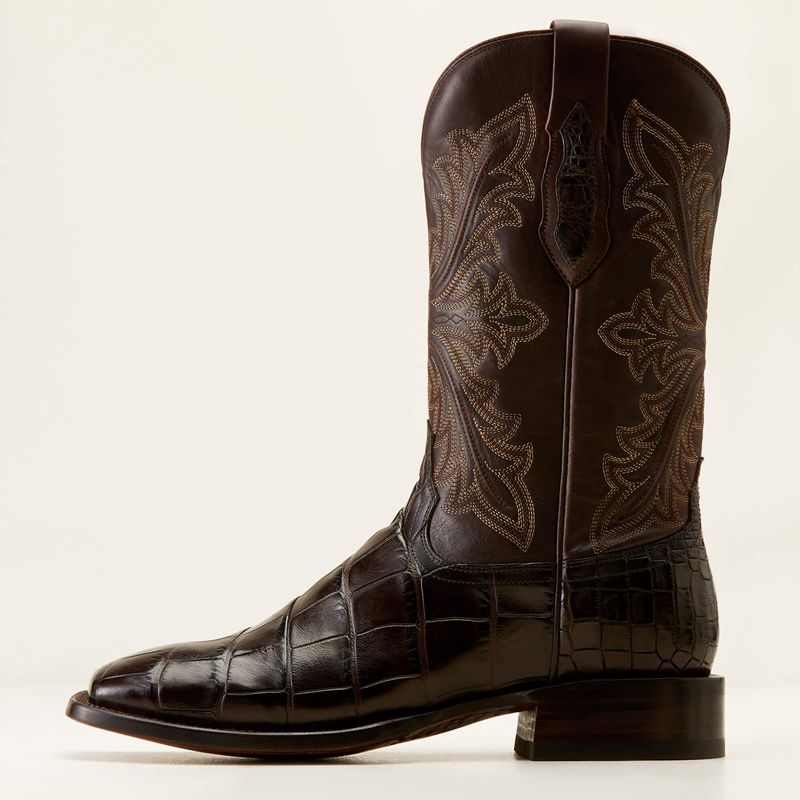 Ariat Bench Made Bassett Western Boot Hickory American Alligator Homme | DWN-15110176