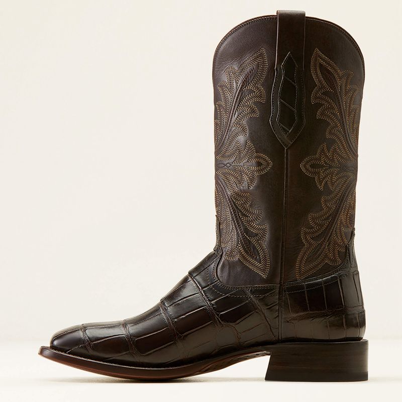 Ariat Bench Made Bassett Western Boot Hickory American Alligator Tail Homme | LPF-65248649