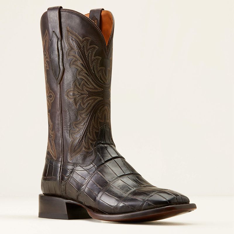 Ariat Bench Made Bassett Western Boot Hickory American Alligator Tail Homme | LPF-65248649