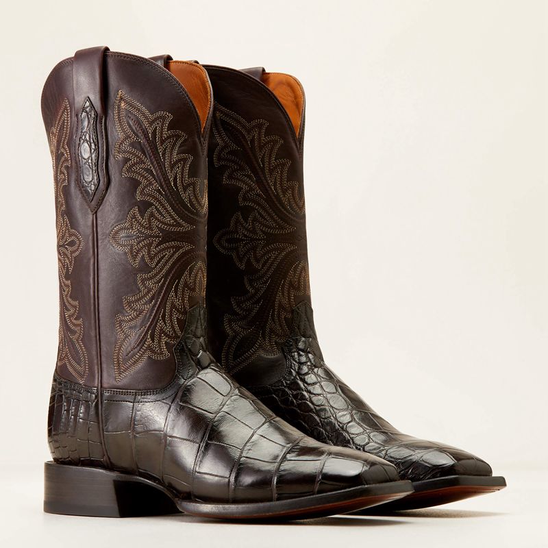 Ariat Bench Made Bassett Western Boot Hickory American Alligator Homme | DWN-15110176