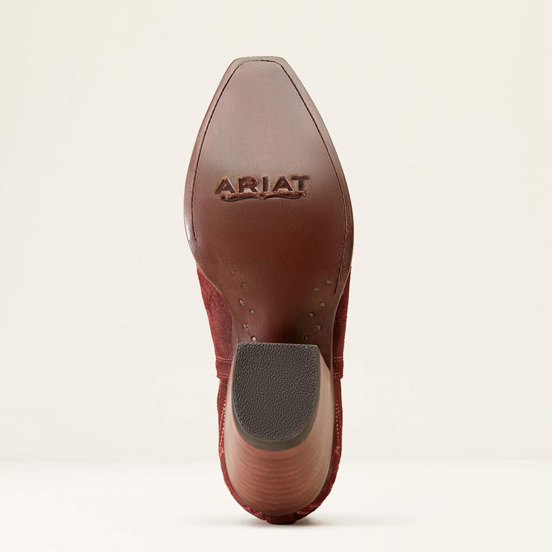 Ariat Dixon Bootie Merlot Suede Femme | NFC-45446416