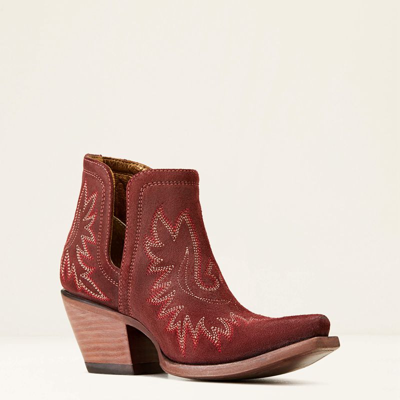 Ariat Dixon Bootie Merlot Suede Femme | NFC-45446416