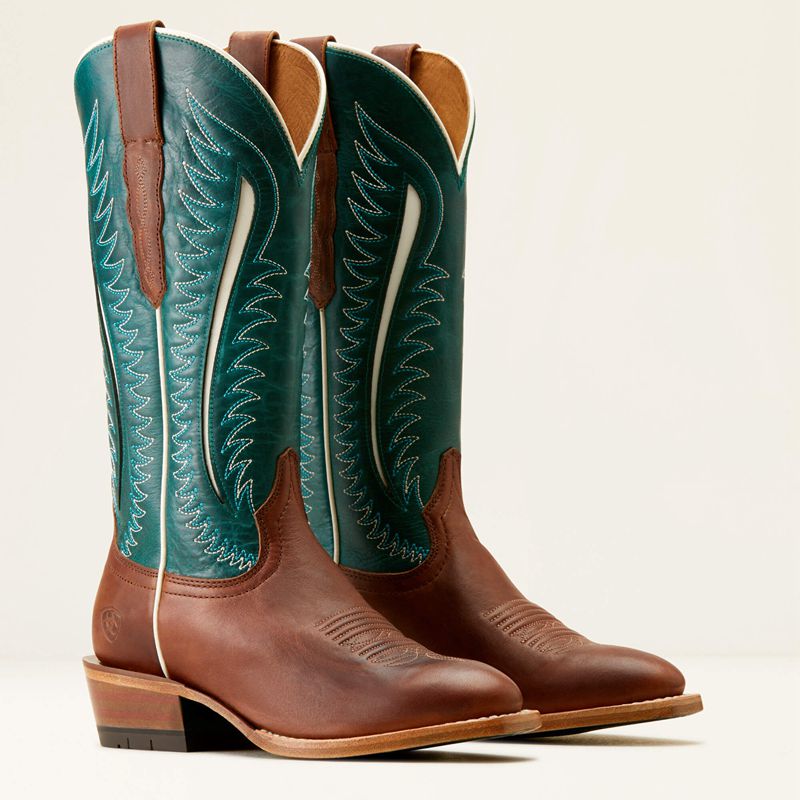 Ariat Futurity Limited Western Boot Umber Rust/Turquoise Nights Femme | WIQ-09362849