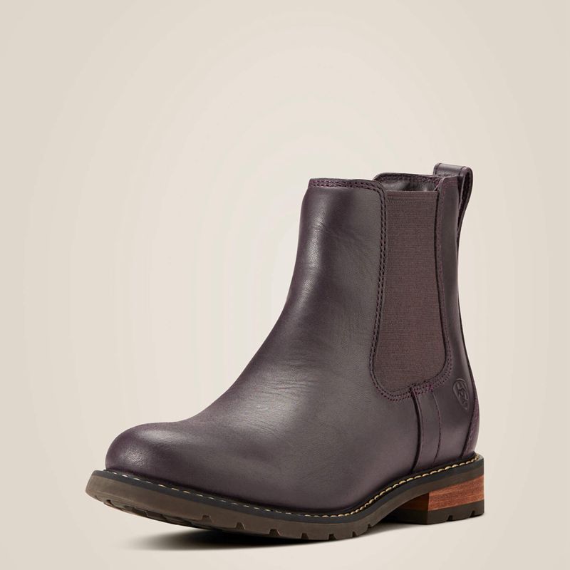 Ariat Wexford Waterproof Chelsea Boot Cordovan Femme | NHO-19584818