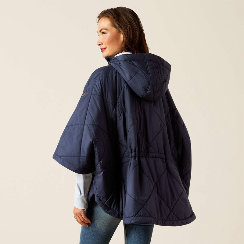 Ariat Fescue Insulated Cape Bleu Marine Femme | VBL-47008685