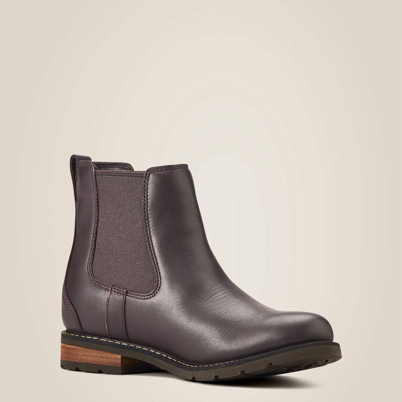 Ariat Wexford Waterproof Chelsea Boot Cordovan Femme | NHO-19584818