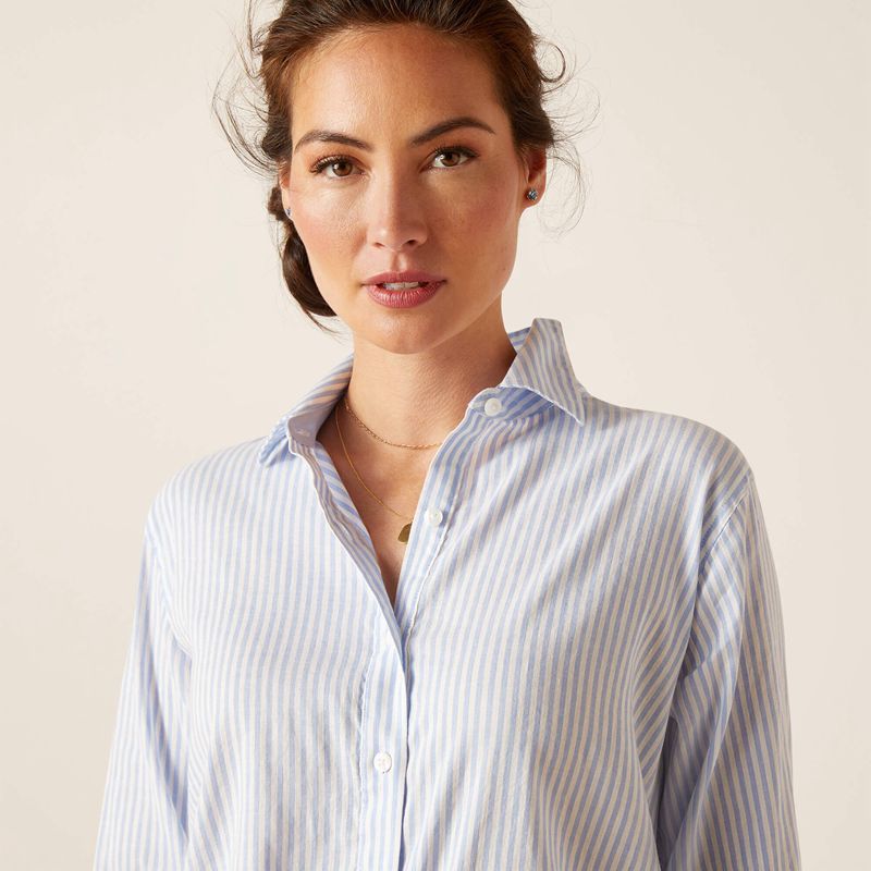 Ariat Tiburon Shirt Bleu Femme | VUB-77065522