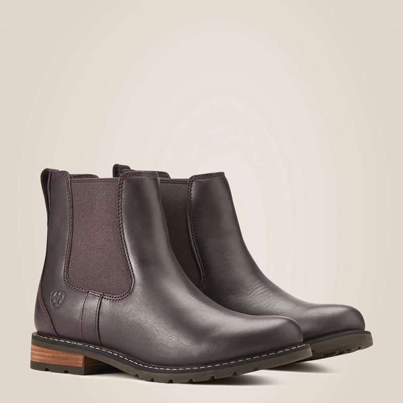 Ariat Wexford Waterproof Chelsea Boot Cordovan Femme | NHO-19584818