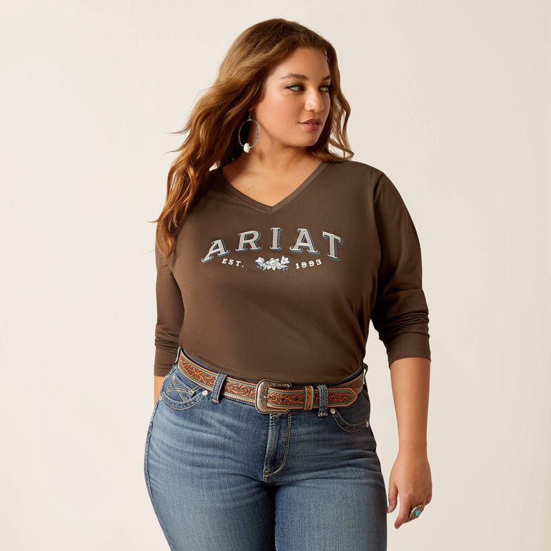 Ariat Flora Tee Banyan Bark Femme | ENR-56207644