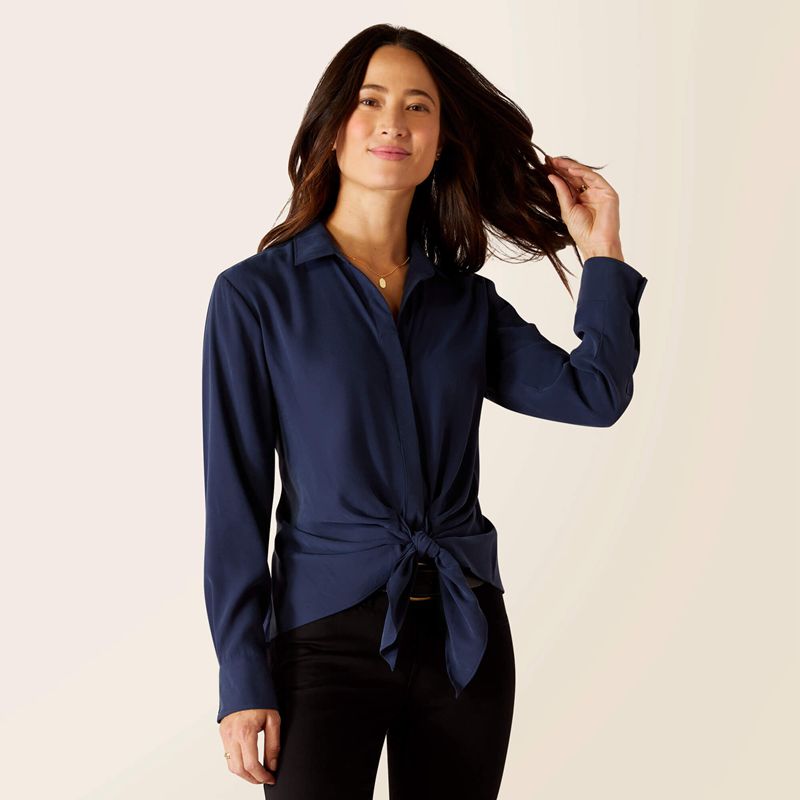 Ariat Larkspur Blouse Bleu Marine Femme | CQL-54259400