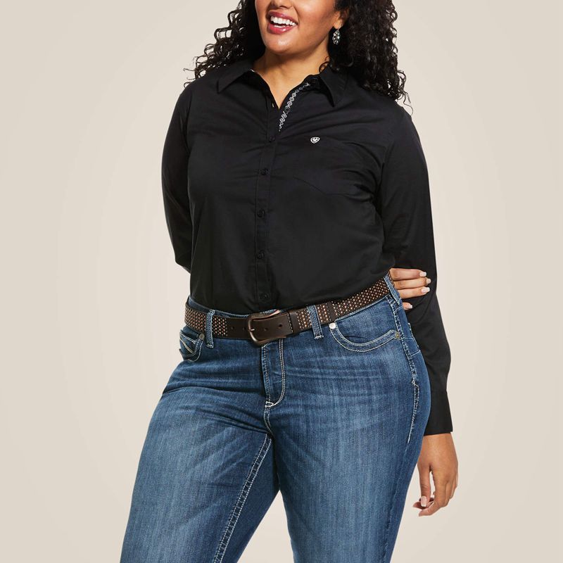 Ariat Kirby Stretch Shirt Noir Femme | WRD-14726483