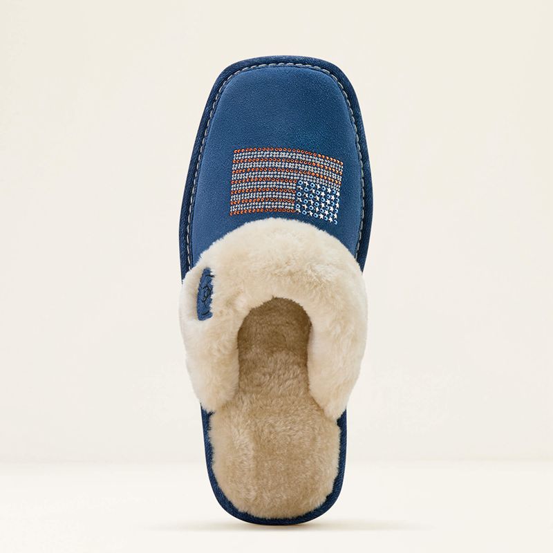 Ariat Jackie Square Toe Stack Slipper Bleu Femme | JHA-31861774