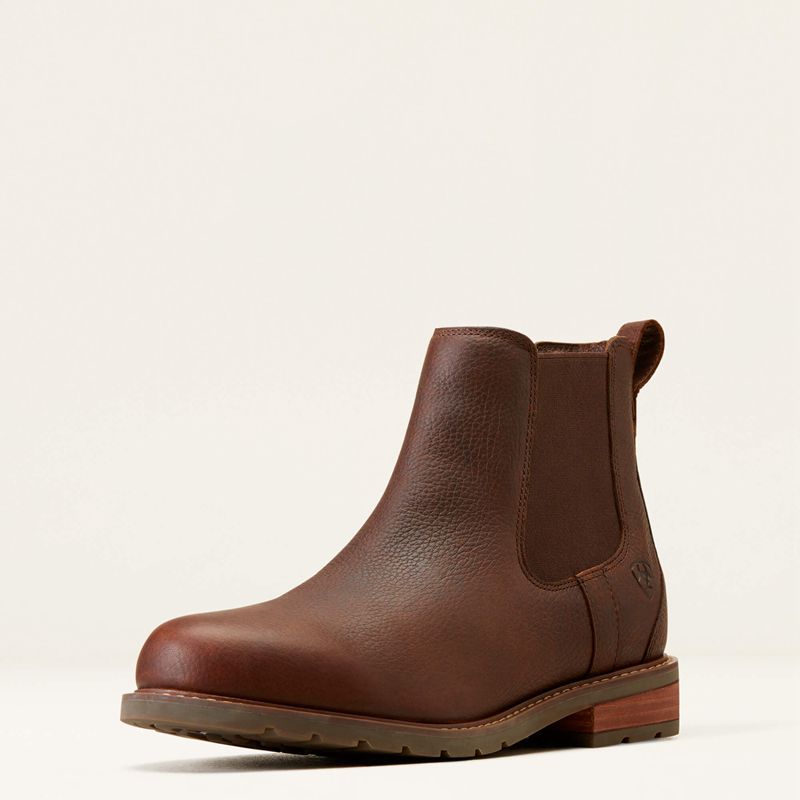 Ariat Wexford Waterproof Chelsea Boot Marron Foncé Homme | WRA-43868621