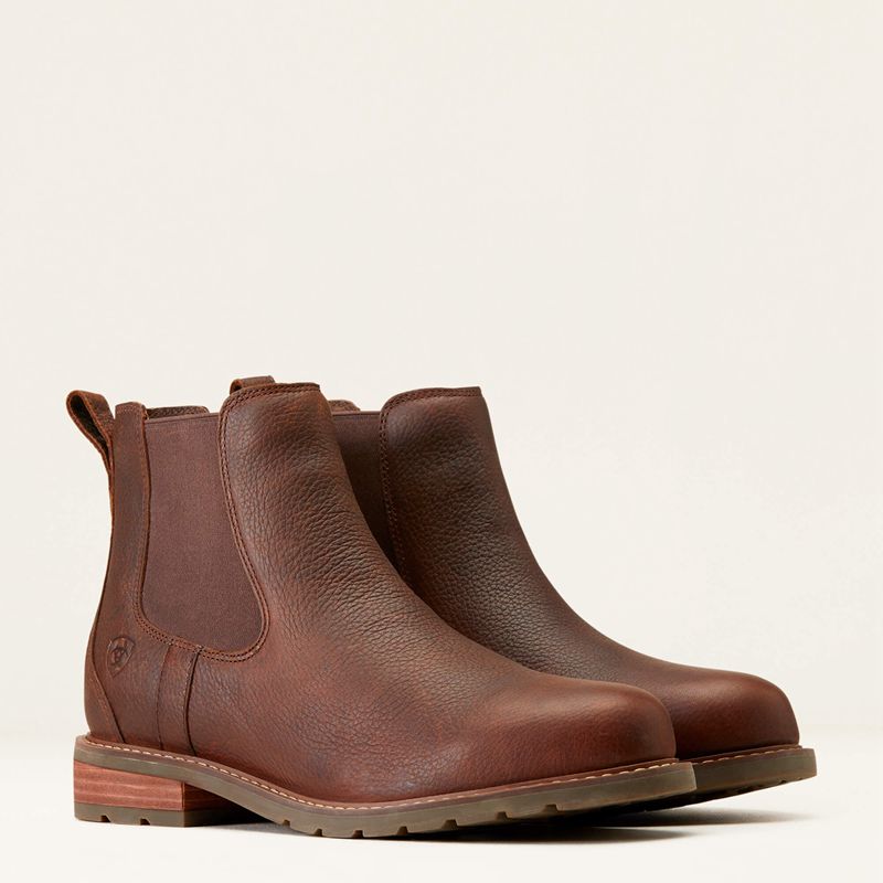 Ariat Wexford Waterproof Chelsea Boot Marron Foncé Homme | WRA-43868621