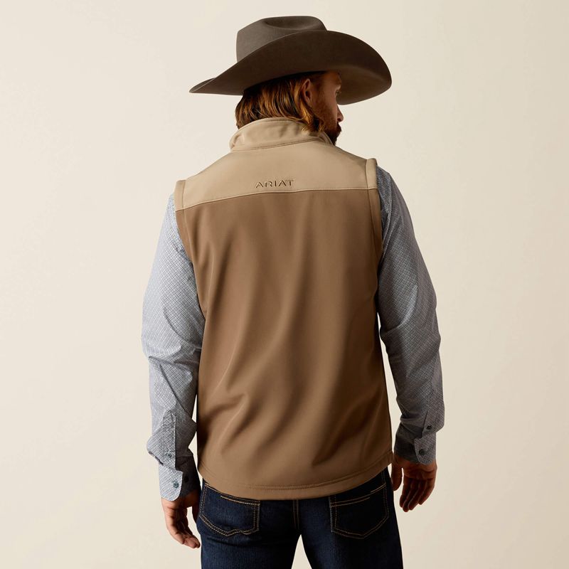 Ariat Wyatt Softshell Vest Major Brown/Brindle Homme | HTH-64825302