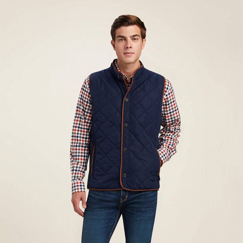 Ariat Woodside Vest Bleu Marine Homme | RAA-35840001