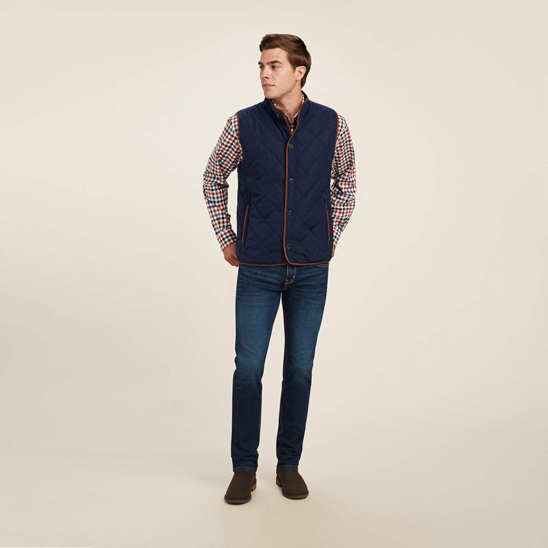 Ariat Woodside Vest Bleu Marine Homme | RAA-35840001