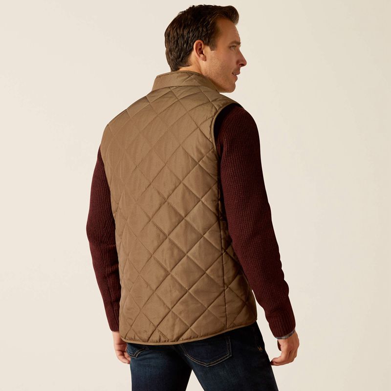 Ariat Woodside Vest Camel Herringbone Homme | GHY-61283955