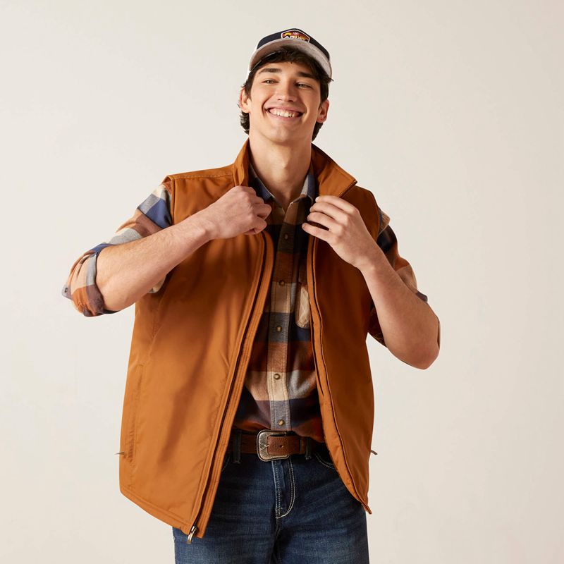 Ariat Team Logo Insulated Vest Chestnut Homme | EPR-54637857