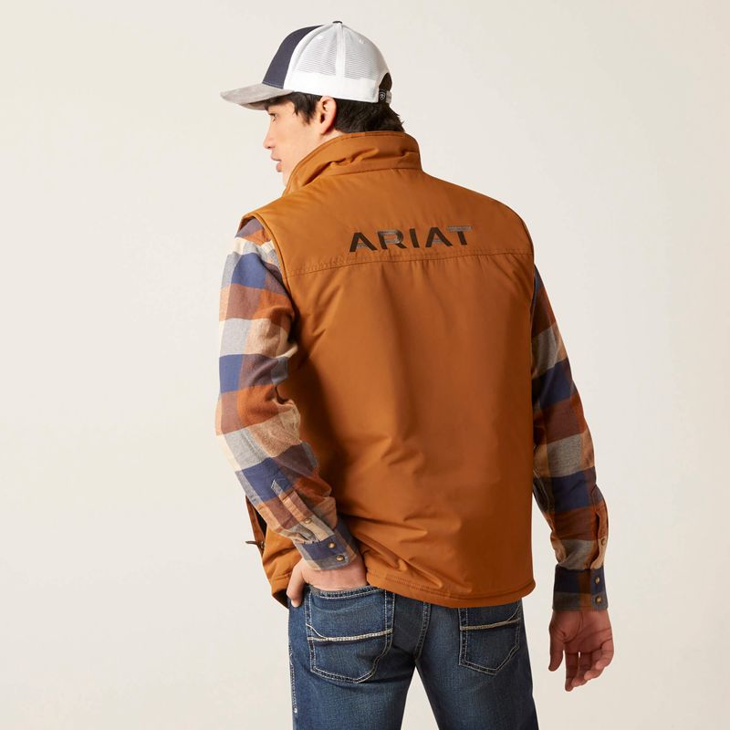 Ariat Team Logo Insulated Vest Chestnut Homme | EPR-54637857