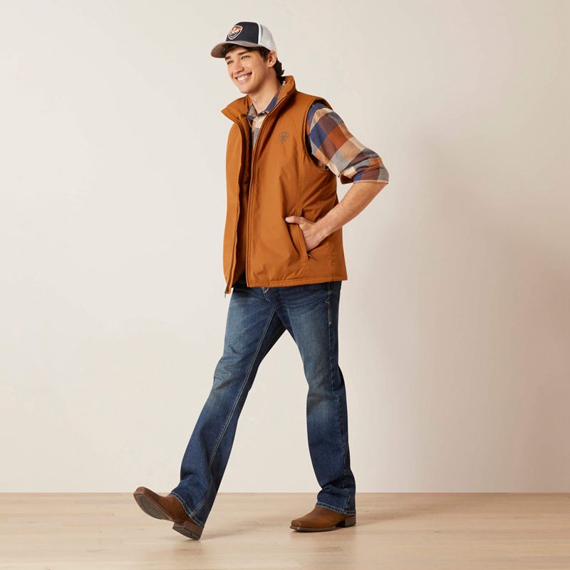 Ariat Team Logo Insulated Vest Chestnut Homme | EPR-54637857