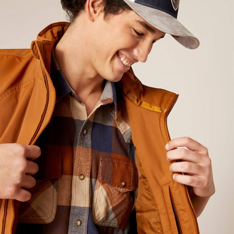 Ariat Team Logo Insulated Vest Chestnut Homme | EPR-54637857