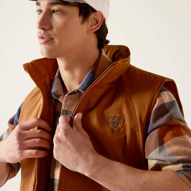 Ariat Team Logo Insulated Vest Chestnut Homme | EPR-54637857