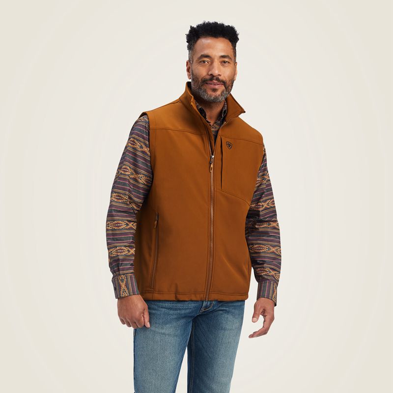 Ariat Logo 2.0 Softshell Vest Chestnut Homme | DXH-11840664