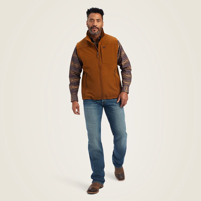 Ariat Logo 2.0 Softshell Vest Chestnut Homme | DXH-11840664